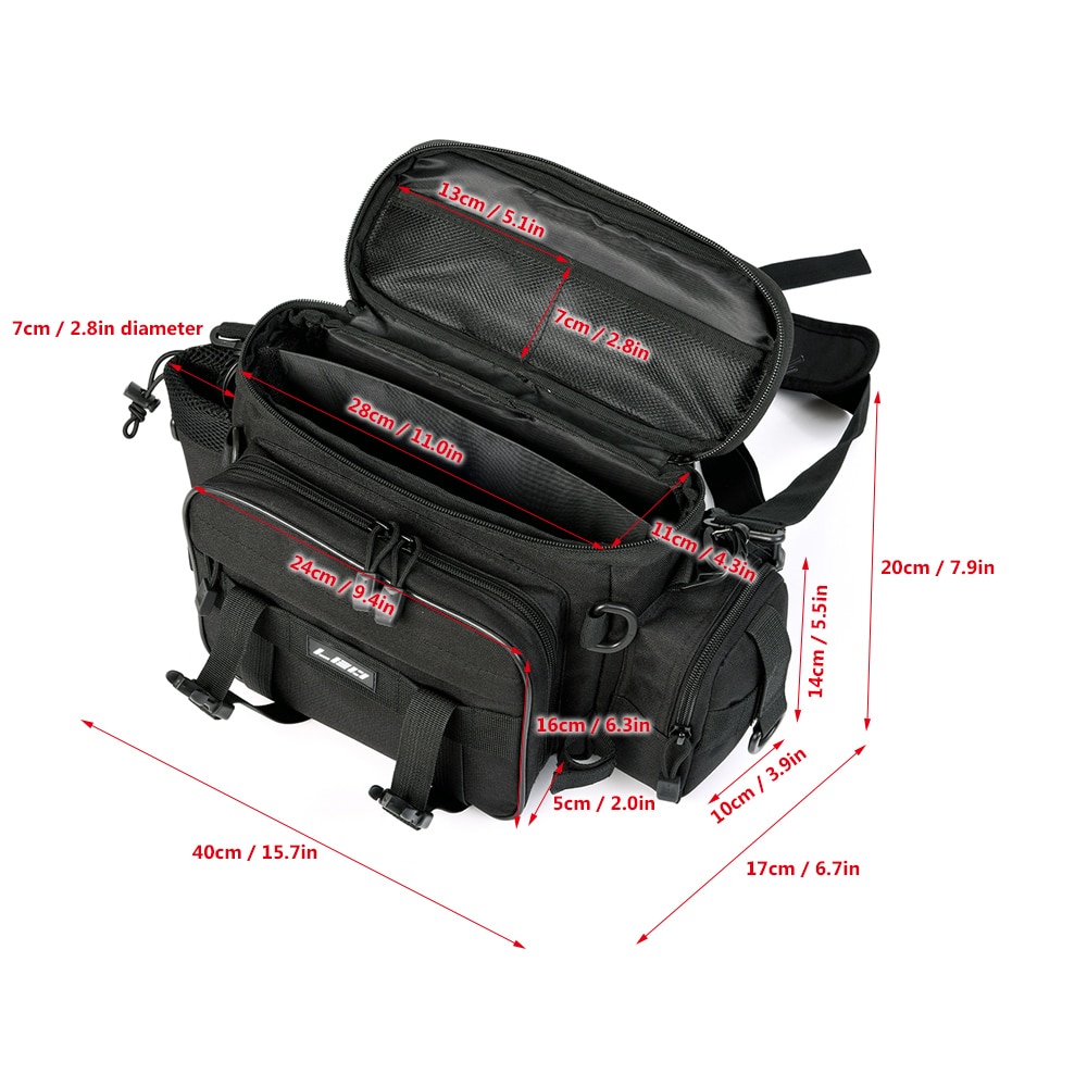 LEO Outdoor Sports Fishing Bag Large Capacity Multifunctional Bag Waist Pack Lures Fishing Tackle Gear Bags 40 * 17 * 20cm