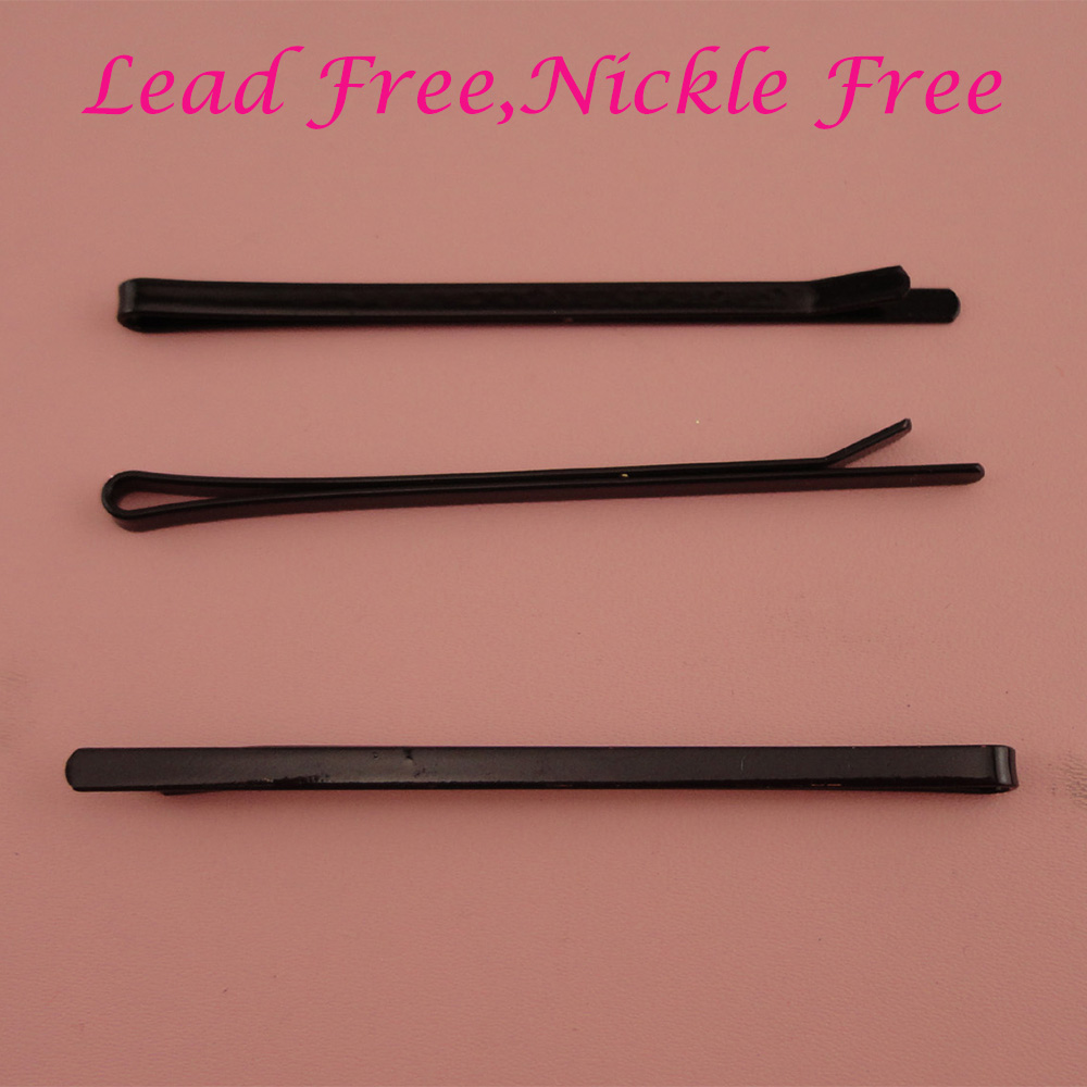 50PCS 3mm*7cm Golden/Brown/Silver Flat Metal Bobby Pins Plain Hair Slide Side Hairpins Barrettes for DIY Nickle free Lead free: SKY BLUE
