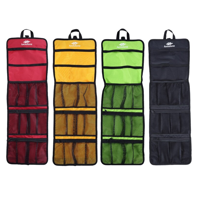 G92F Foldable Rock Climbing Storage Bag Durable Carabiner Hook Partitions Organizer Holder Hiking Gear Equipment