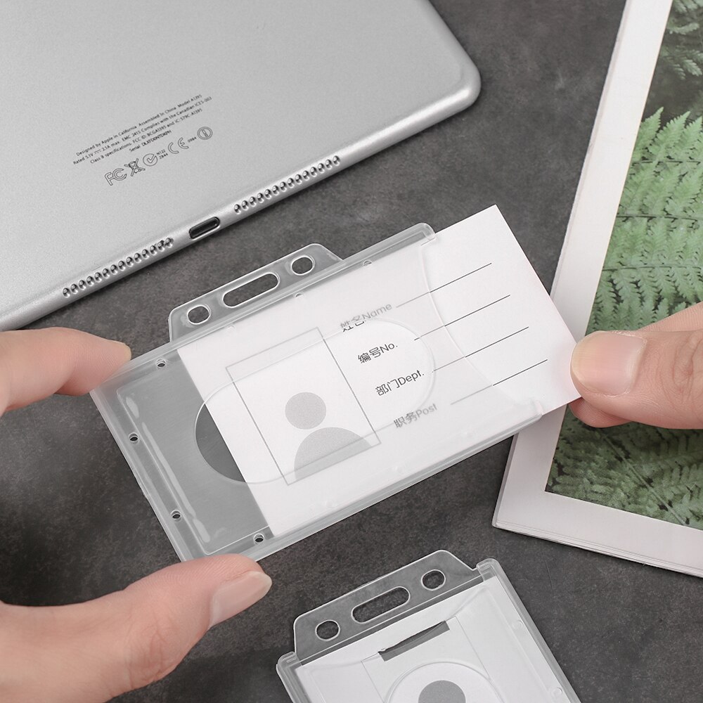 5Pcs Transparent Multi-Use Work Card Holders Hard Plastic Name Card Card Sleeve ID Card Pouch Business Case Protector Cover