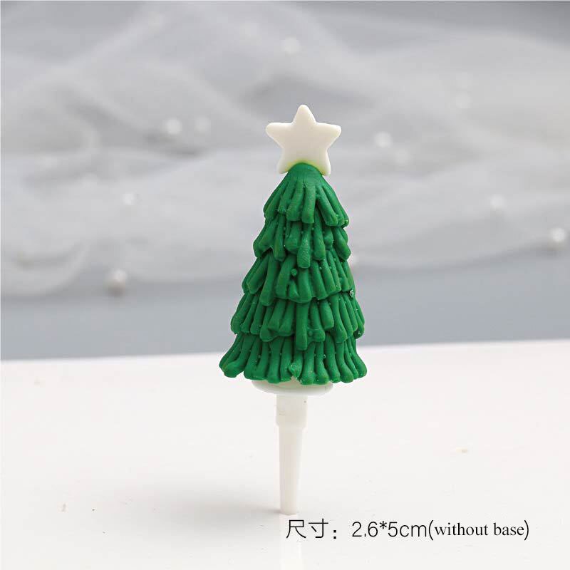 Christams party Cake Toppers Soft clay Christmas cake decoration cake decoration cards and Cake Flags Santa Claus and elk: 10
