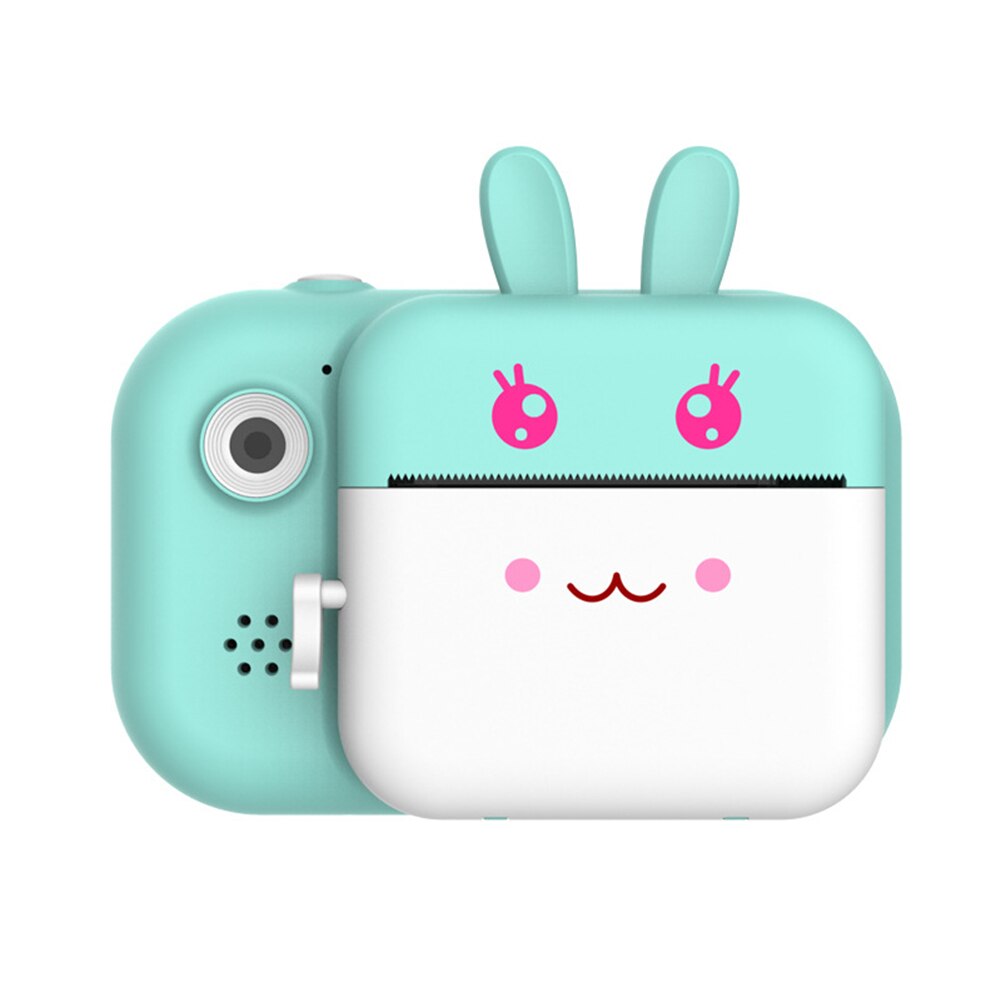 Face Recognition 1080P HD Photo Printer Front Rear Cute Cartoon Photography Kids Camera 2.4inch Large Screen Selfie LCD Display