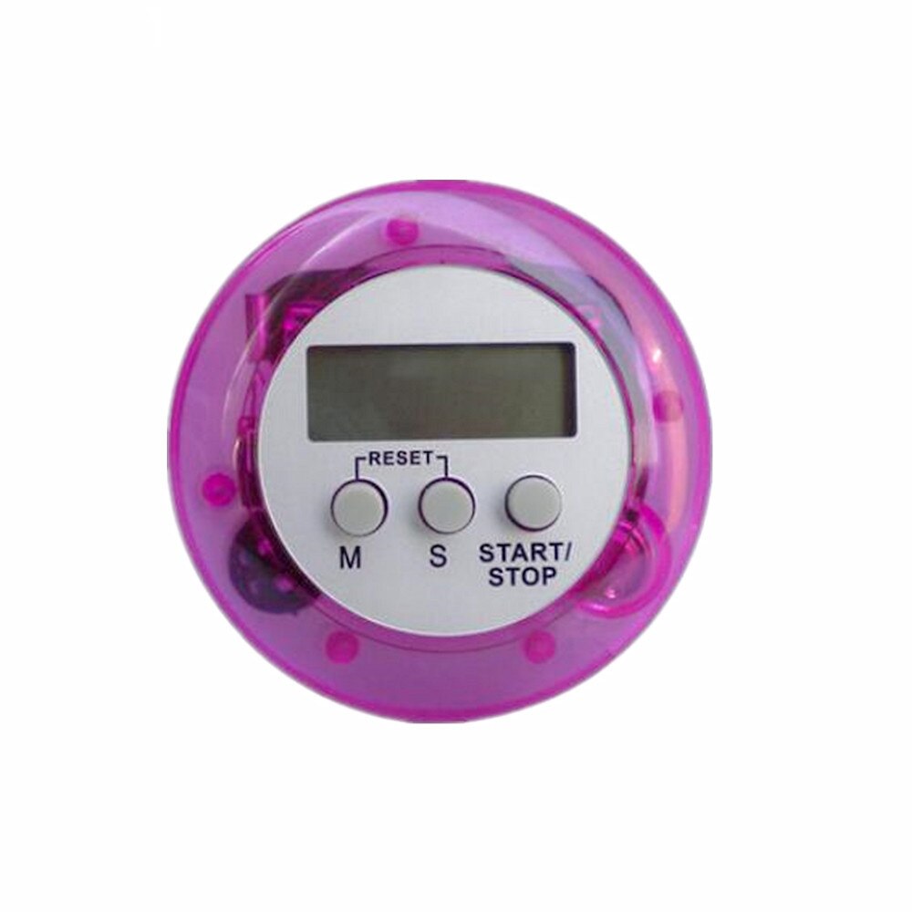 Round Mini Digital Kitchen Timer LCD Display Max 99 Minutes Min 59 Seconds Countdown Timer For Cooking Hour UP Alarm White Blue