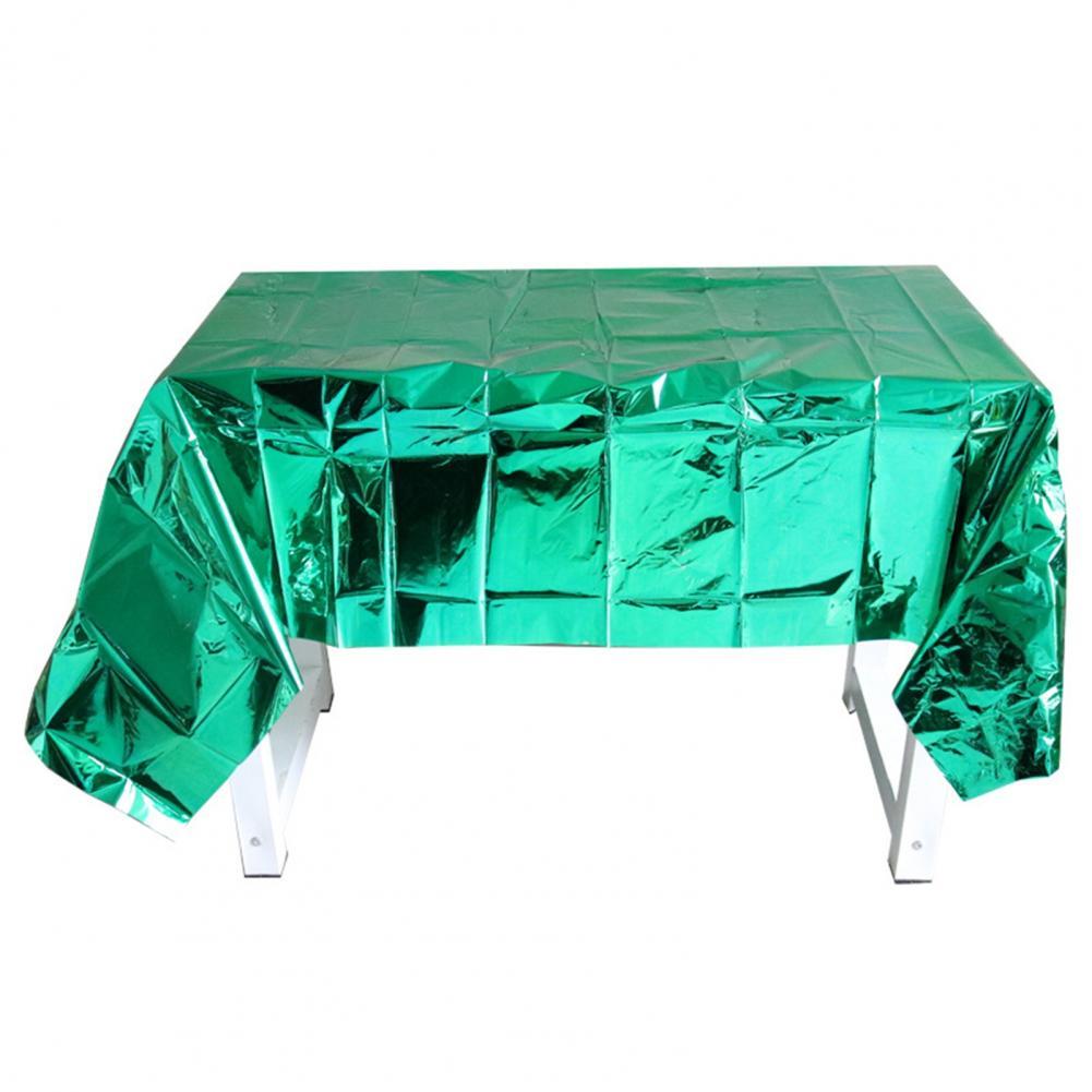 Universal Shiny Table Cloth Party Tablecovers Easy to Use Plastic Tablecloth Shiny for Home: Green