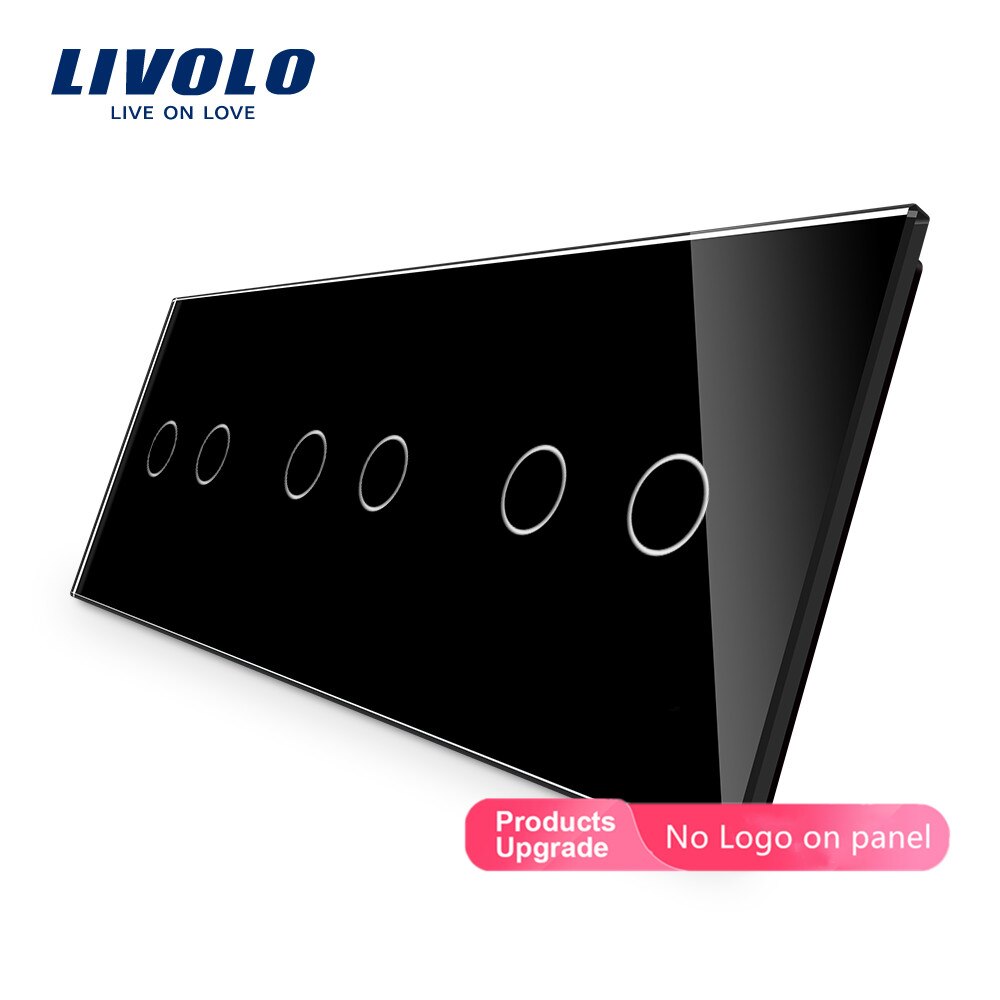 Livolo Parel Kristal Glas Voor Diy Switch,223Mm * 80Mm, Eu Standaard Glazen Plaat, triple Glas Panel,C7-C2/C2/C2-11/12/13/15: black