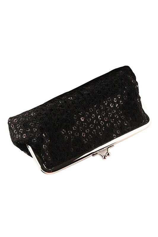 Kvinder pailletter clutch aften fest telefontaske pung pung (sort)