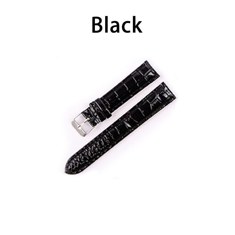 20mm masculino feminino couro do plutônio do vintage relógio de pulso banda pulseira cinto pulseiras correia pulseira relógio acessórios: Black