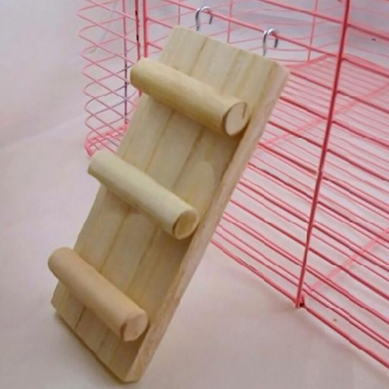 Wooden Ladder Small Pet Cute Hamster Toy Stairs DIY Hamster Supplies Hamster Ladder: 19cm