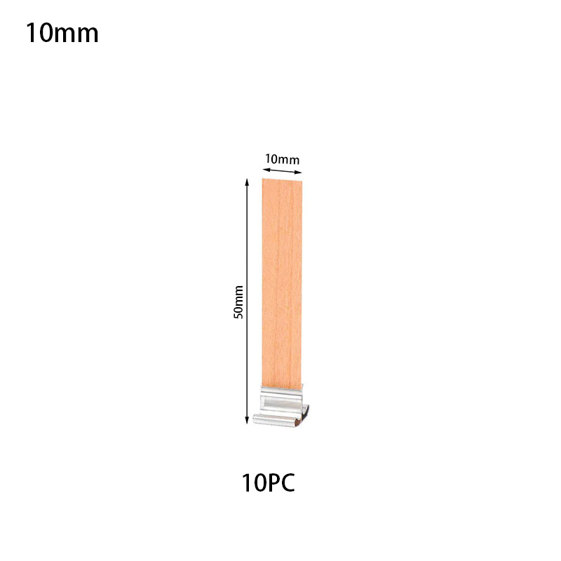 10PC Wooden Candles Wick With Sustainer Tab Candle Wick For DIY Candle Making Supplies Handmade Soy Parffin Wax Wick 6-13cm: 10x50mm-10PC