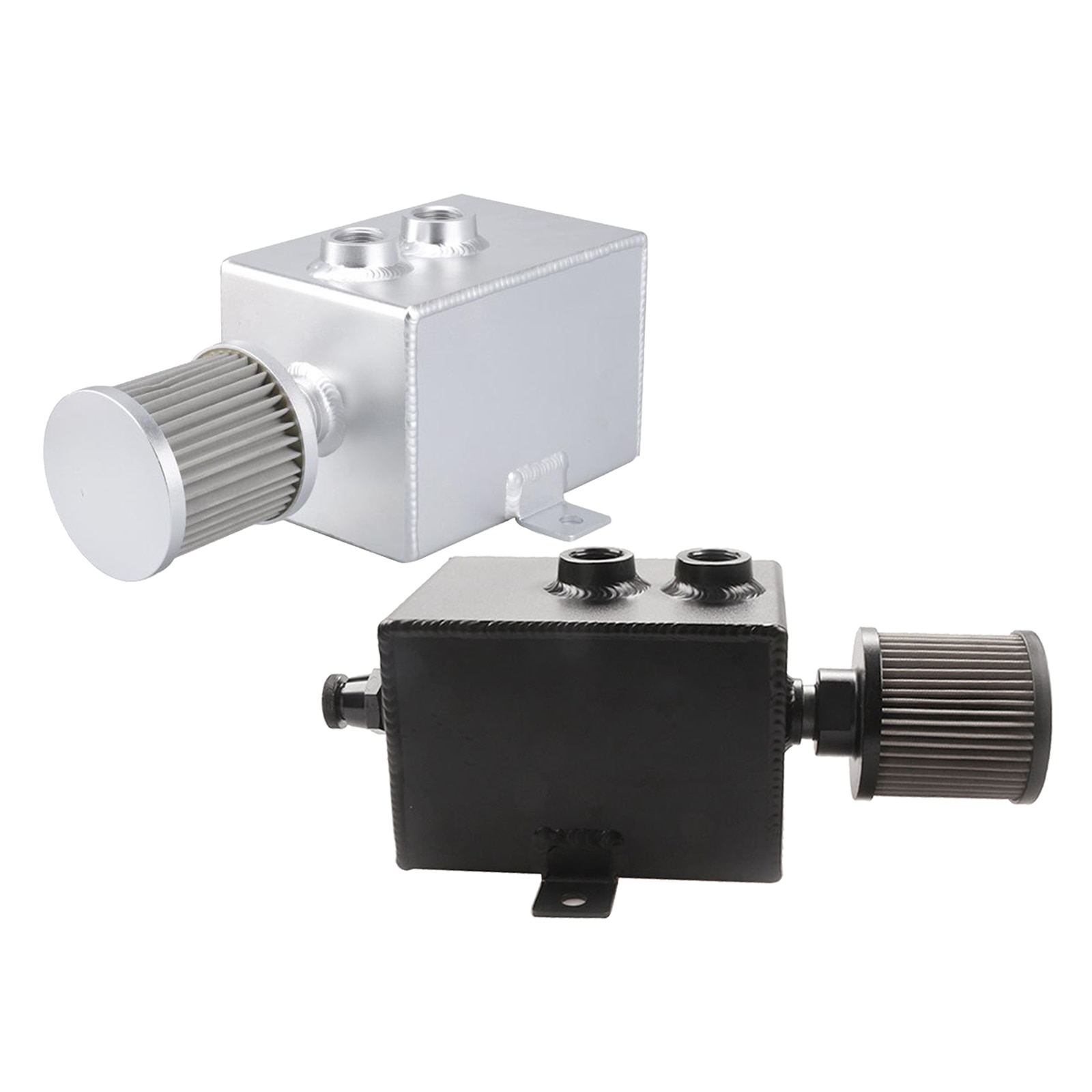 2L General Aluminum Alloy Oil Reservoir Catch Can Tank Kit Oil Exhaust Pot Square Fuel Tank