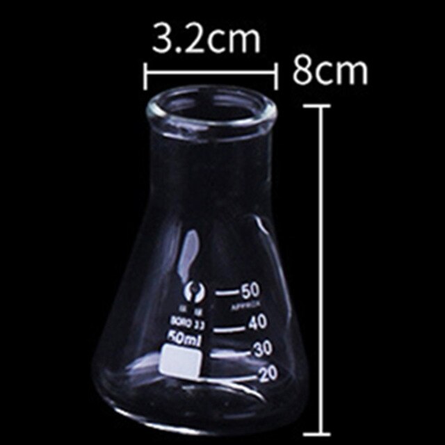 250/500/100 Ml Glazen Zware Muur Smalle Mond Erlenmeyer Kolven Met Zware Velg Voor Lab Chemische Apparatuur: 3.2x8cm