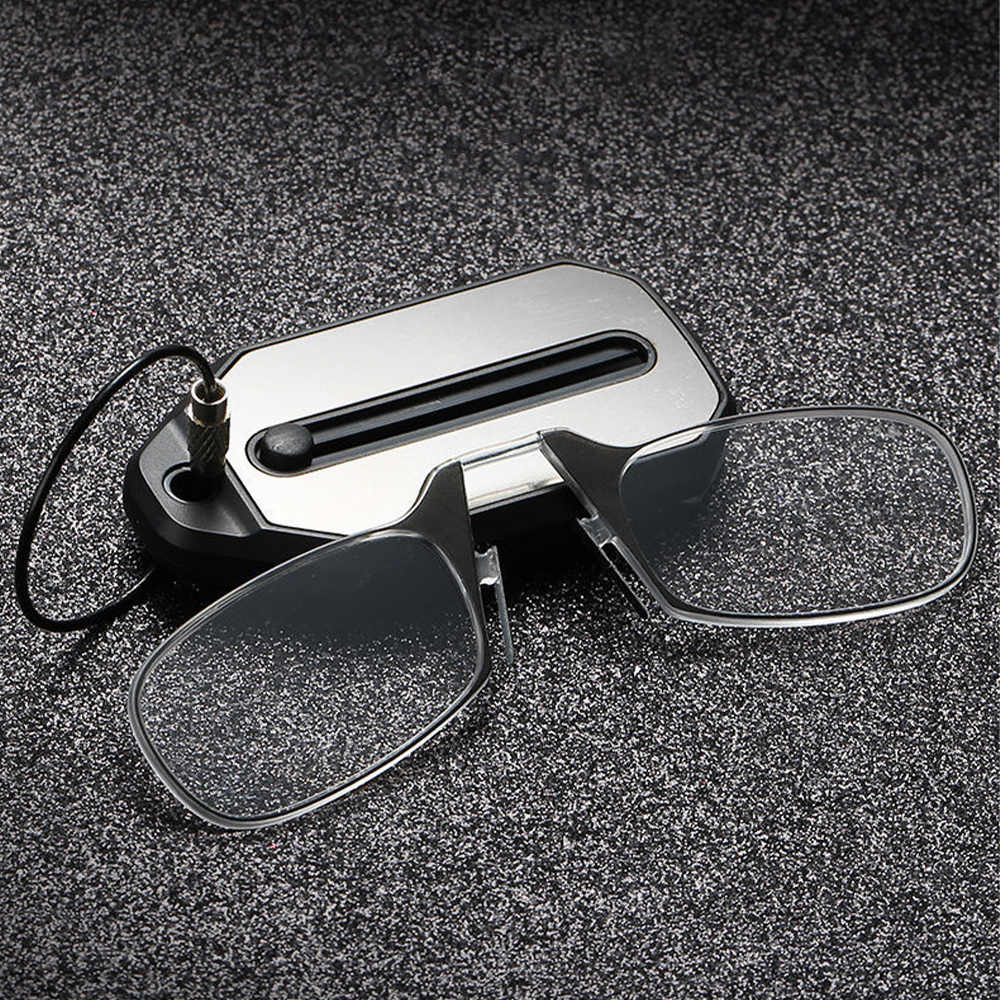 Opvouwbare leesbril voor heren Dames zonder lenzenvloeistofpoten Sleutelhangeretui en lezers Rechthoekige leesbril