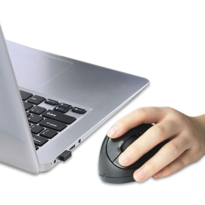 6D 1600 DPI Left Hand Vertical Mouse 2.4GHz USB Wireless Mause Matte Ergonomical Wrist-care Mice for PC Laptop Office Use