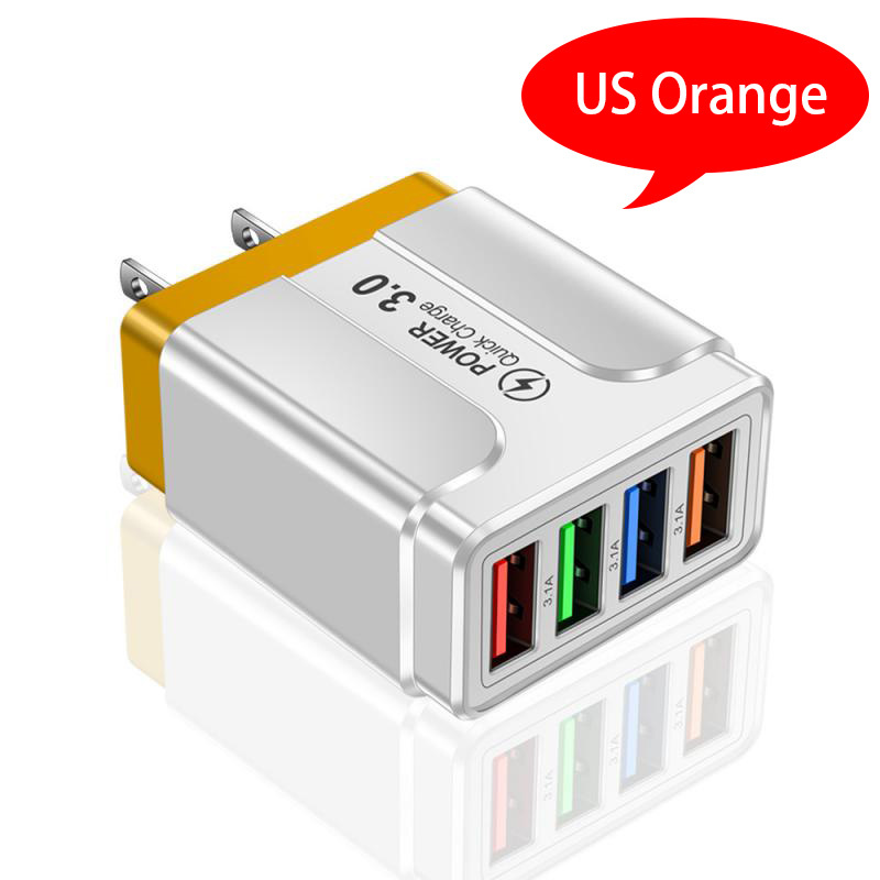 EU European KR Plug Adapter Japan China US To EU Travel Power Adapter Electric Plug Converter Charger Socket AC Outlet: orange US