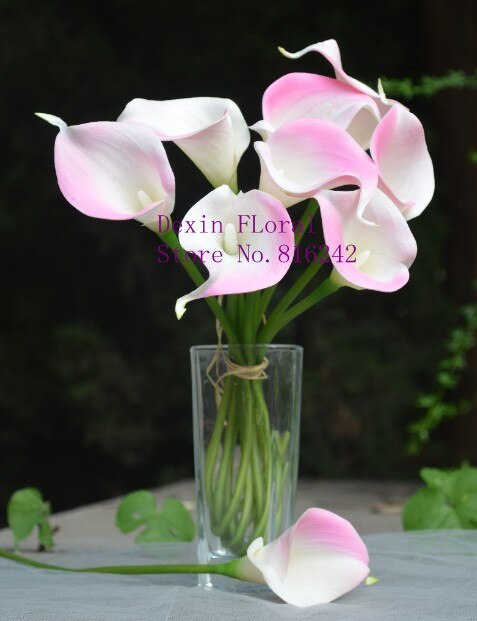Calla Lilies Natural Real Touch Flowers Picasso Purple White Calla Lily For Wedding Bouquets Centerpieces: pink