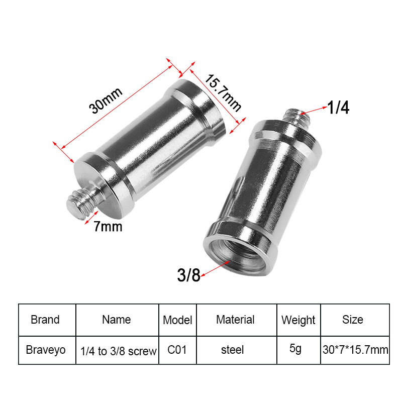 3/8 femmina a 1/4 conversione vite Flash staffa adattatore vite Studio fotografia accessori per DSLR fotocamera treppiede monopiede: Default Title