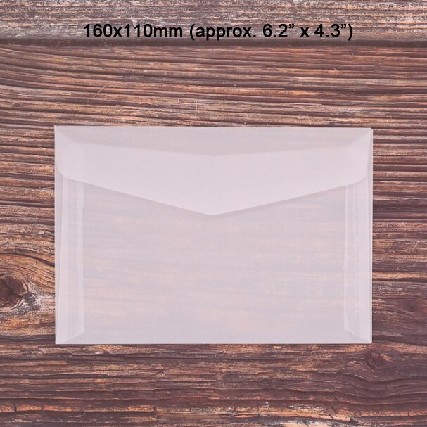 50pcs Translucent Blank White Parchment Paper Envelope Postcards Invitations Cover Envelopes: 160x110mm