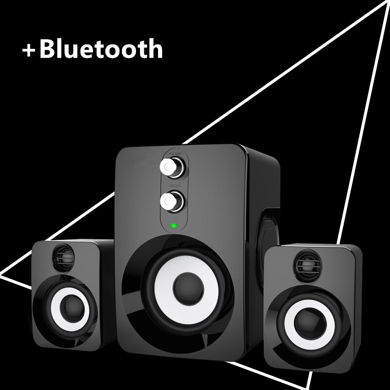 Multifunctionele Computer Speaker Computer Notebook Mobiele Telefoon Audio Home USB Multimedia Bluetooth Speaker 2.1 Actieve Subwoofer: Black bluetooth