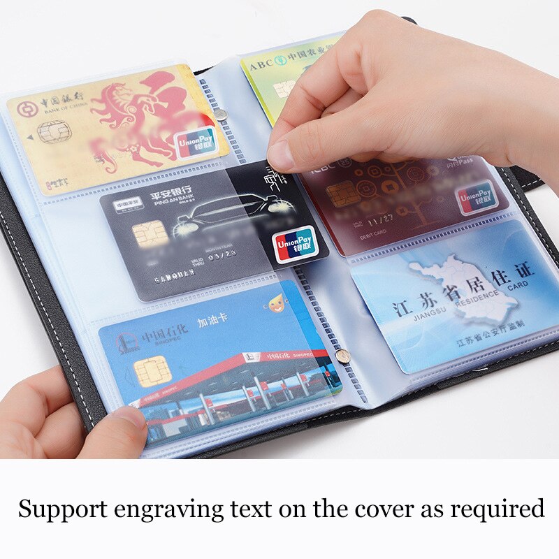 Large-Capacity Card Holder Book Business Card Storage Cards Collection Supports Text Carving Business