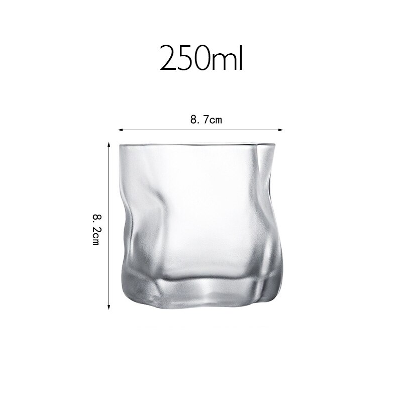 Verre à Whisky en Verre froissé, plis irréguliers, tasses à Vodka, personnalité, verres à Brandy, Verre à Whisky glacé: Matte 250ml