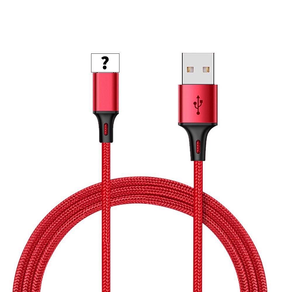 Usb Type C Kabel Lightning Kabel Micro Usb Datakabel Nylon Gevlochten Quick Lading 3.4A Rood Blauw Zwart 1M: Rood / For Lightning iOS