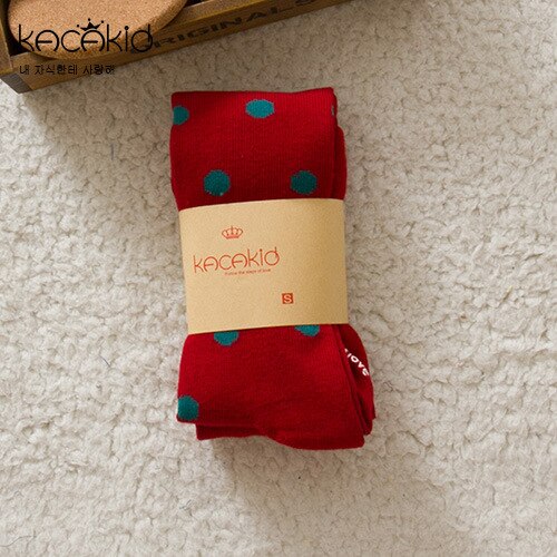 Kacakid lasten tyttöjen sukkahousut sukkahousut värit pisteet lapsi vauva lapset tyttöjen sukkahousut puuvilla tyttöjen sukkahousut sukkahousut  ka1023: Punainen / S