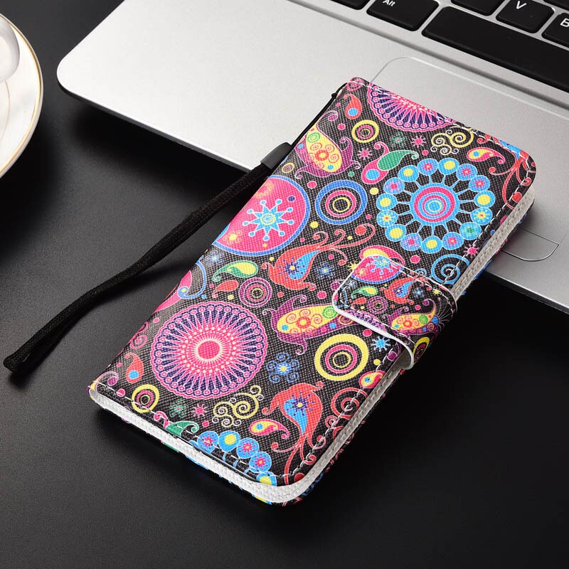 Coque For On Huawei Y9 FLA-LX1 FLA-LX2 FLA-LX3 Wallet Stand Flip Case For Huawei Y9 Cute Capai Y9 Phone Cover: Line