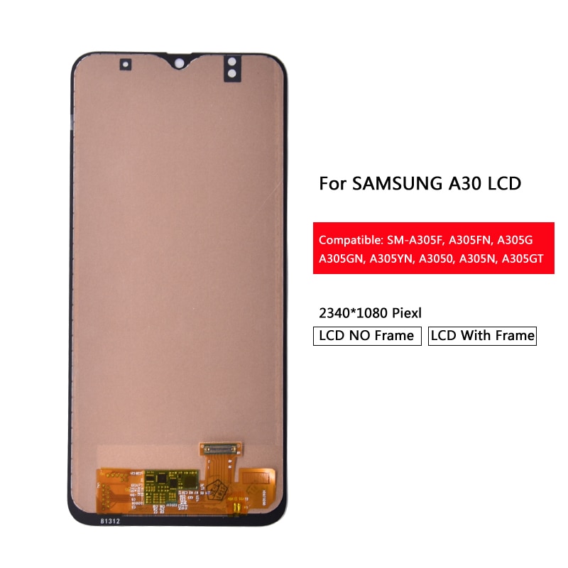 6.4 ''Display Voor Samsung Galaxy A30 A305/Ds A305FN A305G A305GN A305YN Lcd Met Touch Screen Digitizer Vergadering