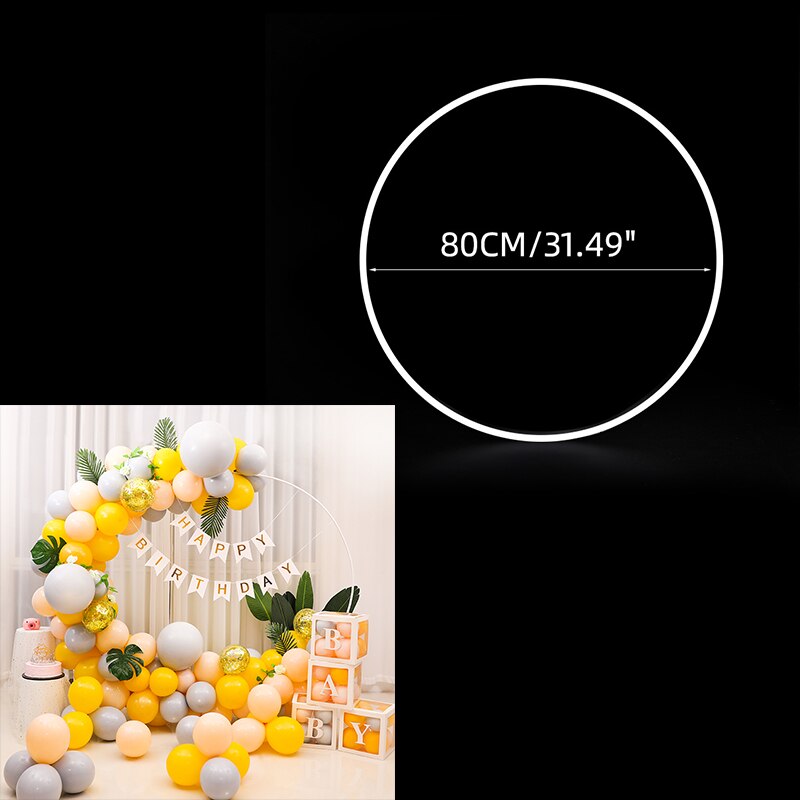 Arche ronde pour ballons, Base de poteau, support de cadre de couronne en plastique, décoration de fête prénatale, anniversaire, mariage: 80cm