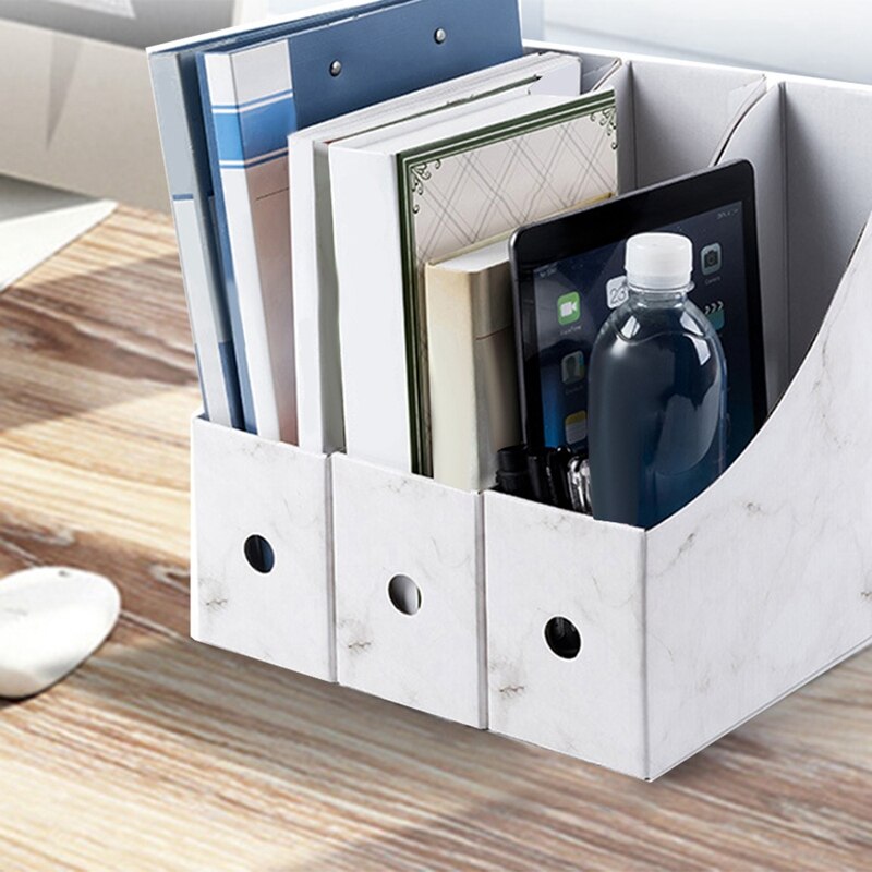 Document Rack File Holder Storage Box Magazine School Pencil Foldable Paperwork Desk Organiser Kraft Paper Simple