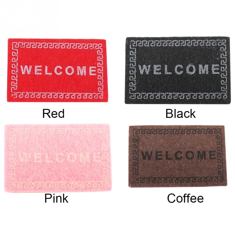 1:12 Kids Fiber DIY Craft Miniature Floor Mat Door Welcome Carpet Decorative Doll House Ornament Accessories Fairy Handmade