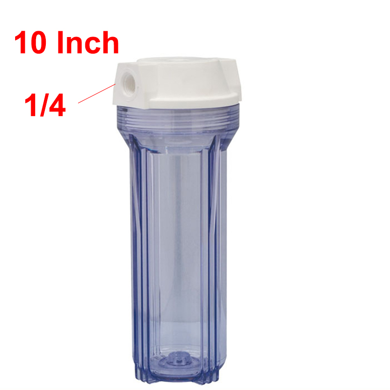 1Pcs Water Filter Onderdelen Water Filter Fles 10Incn Hoge 1/4 Inch Connector Voor Waterzuiveraar Ro Omgekeerde Osmose systeem Machine
