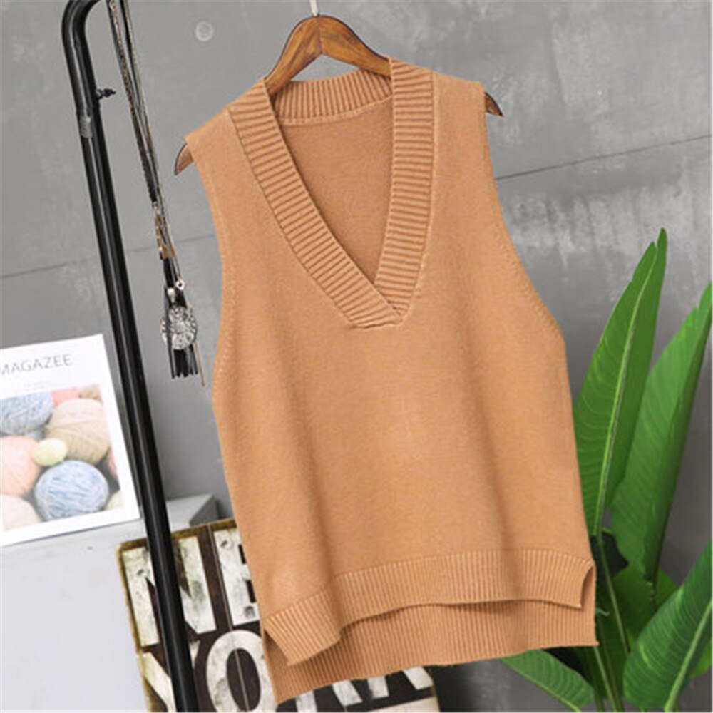Dameveste vinter overtøj forårs vest vest vinter og koreansk version strikket vest sweater kvinde  pz2883: 1