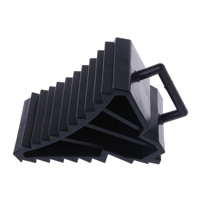 2 Pcs Antislip Vehicle Car Truck Wheel Tire Chock Stop Block Black ABS Prevents vehicle movement Two composite wheel chocks