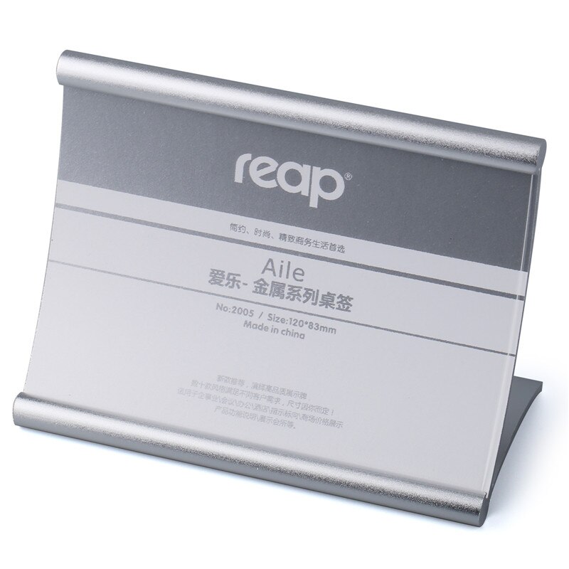 5- pak reap alie aluminium l-form bordskilt holder kort display stand bord menu service label kontor klub business restaurant: 5805 80 x 120 skiver