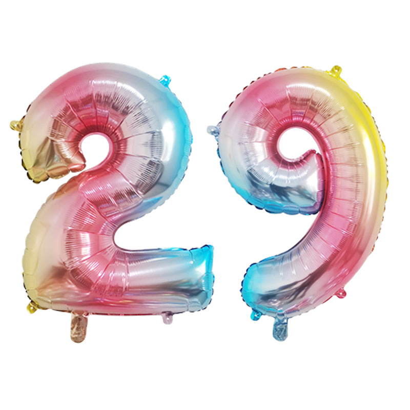 2Pcs 32 Inch Gold Silver Black Blue Pink Helium Foil Number Balloon 28 29 30 31 32 33 Happy Birthday Party Decoration Supplies