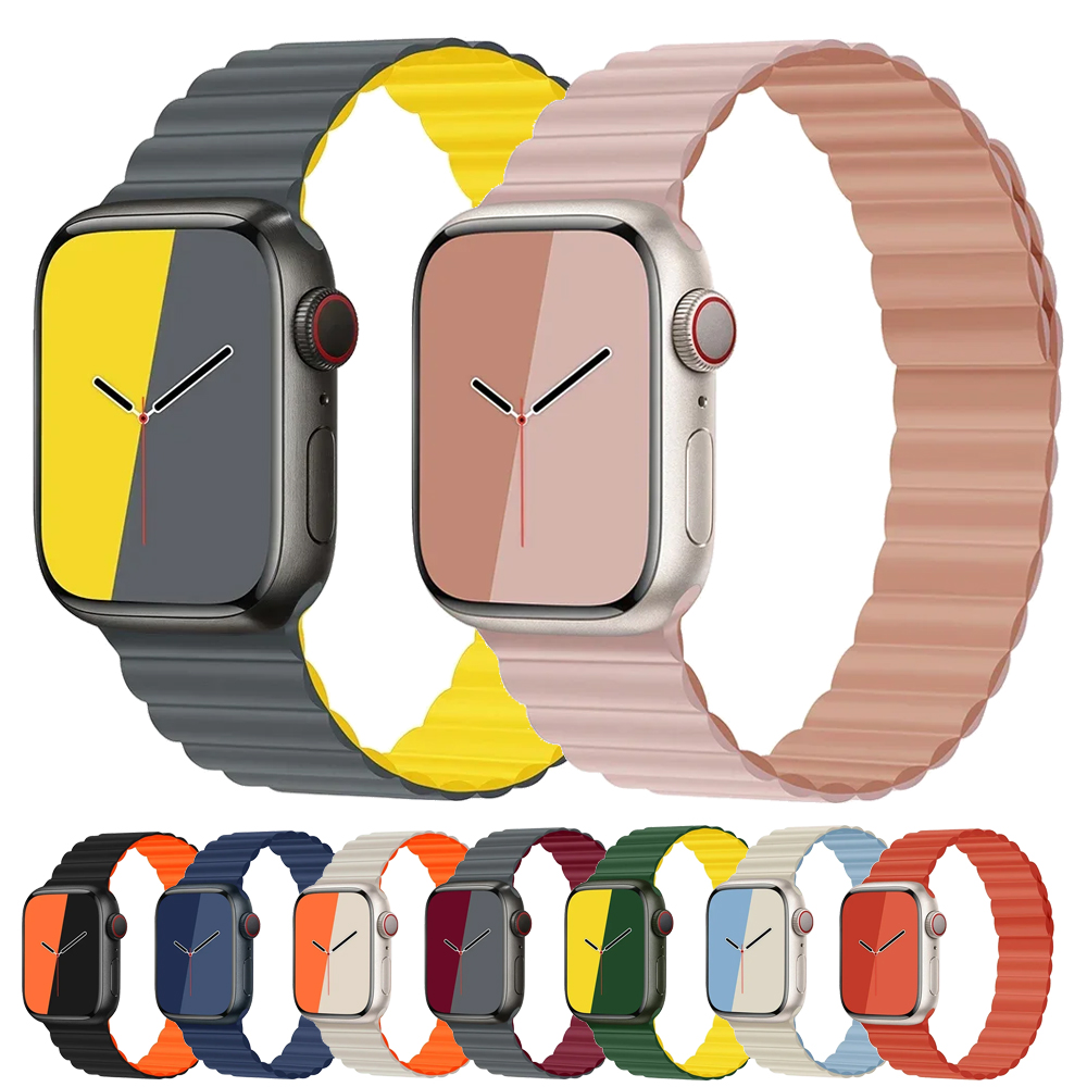 Magnetisk rem til apple watch series 7 band 45mm 41mm silikone urrem iwatch series  s 3 5 4 6 se 38mm 40mm 42mm 44mm