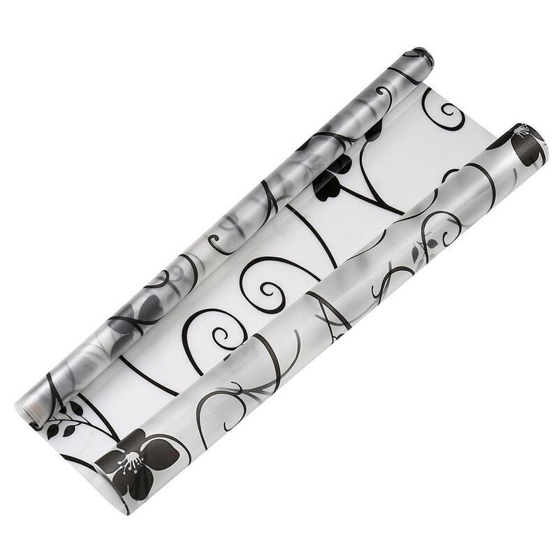 PVC Waterproof Frosted Stickers Bathroom Office Glass Walls Window Door Privacy Film Sticker Backdrop Decor 200x60CM