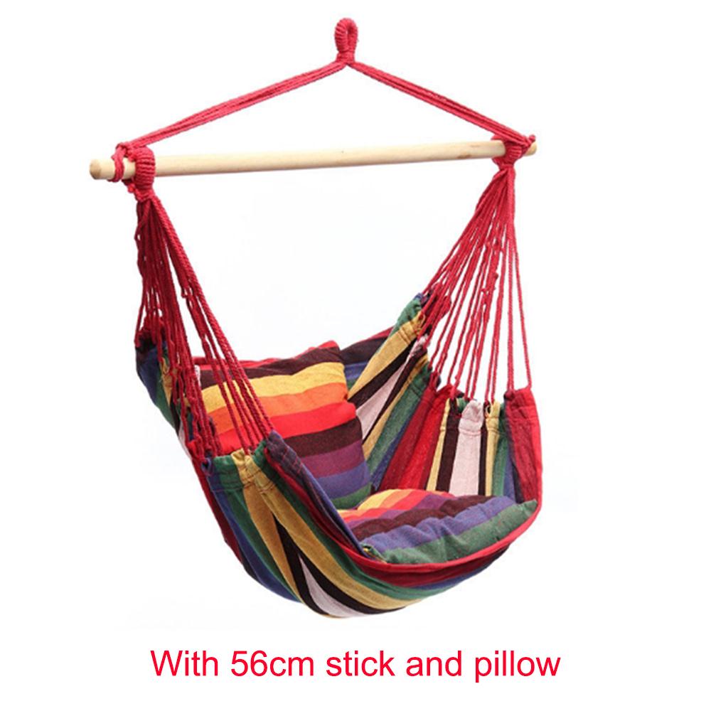 load 150KG Hanging Chair Hammock Portable Travel Camping Hanging Hammock Outdoor Hiking Tent with Pillow: C