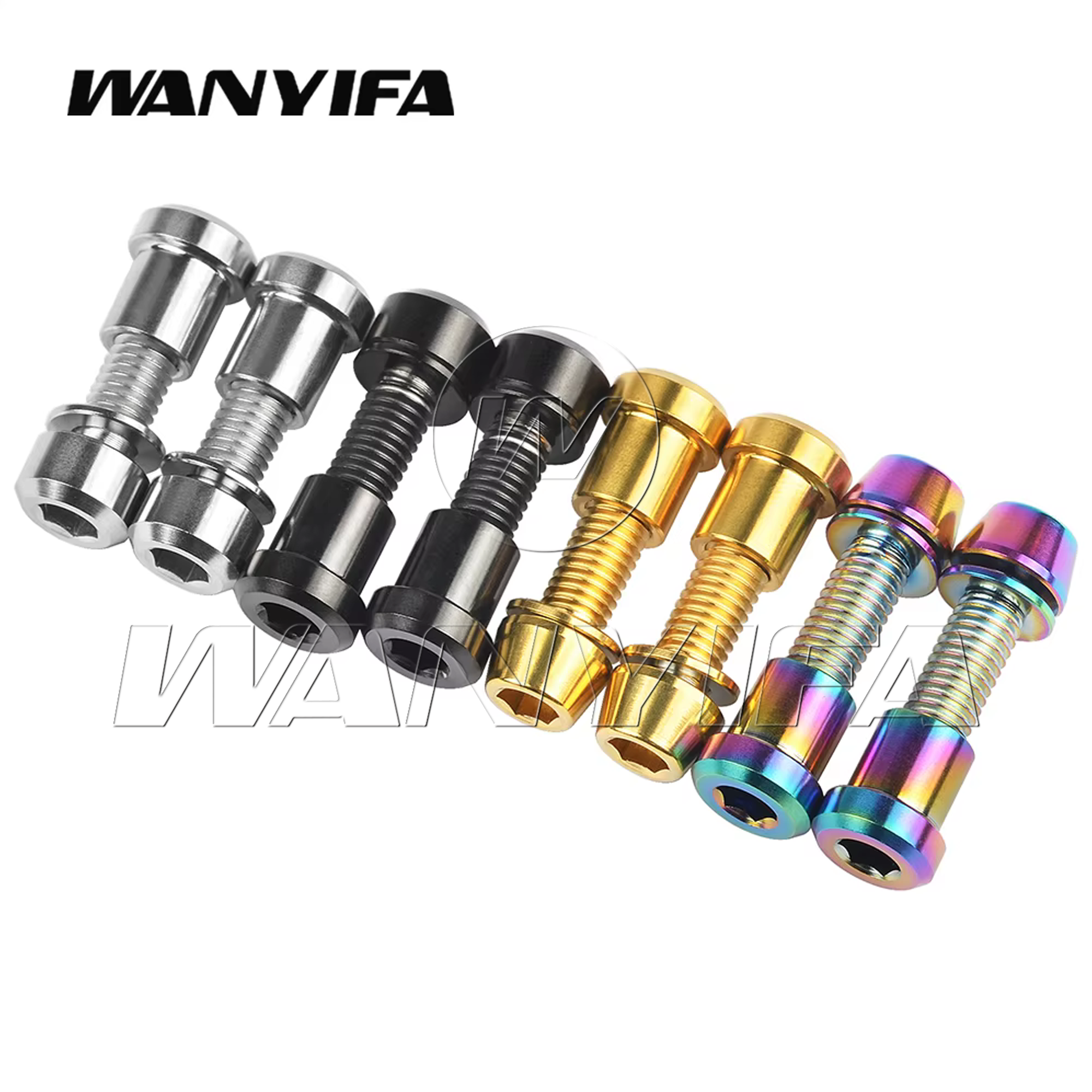 Wanyifa Perno de titanio con tuerca Tornillo de fijación de horquilla delantera para M5 X16 18 20 mm Cabeza cónica Pernos de cabeza cilíndrica Juego de sujetadores 2 piezas