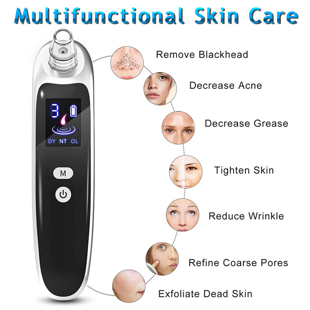 Blackhead Acne Remover Vacuum Machine Black Head Face Skin Care Cleaner Pore Nose Suction Facial Removal Extractor