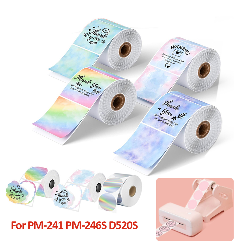 500 Stück Thermo-Etikettenpapier, runder Aufkleber, wasserfestes Etikett für , Kinderaufkleber, Logo, Dankeskarte, PM-241, PM-246S, D520S