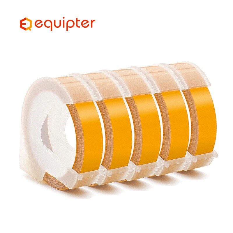 Dymo 3D embossing manual stereo label printers 1610 plastic label printers letterings machine express organizer label maker: 5pcs yellow label / 6mm