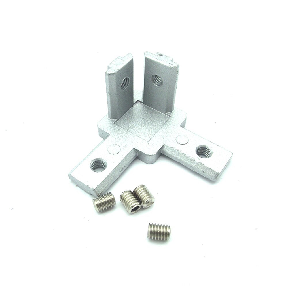 1 Set Black OR Silver All Series 3-Way End Corner Bracket Connector with Screws for Standard T Slot Aluminum Extrusion