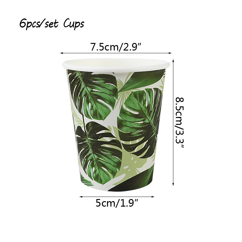 Sommer Party Einweg Geschirr Set Palm Blätter Papier Teller Tassen Servietten für Hawaii Strand Party Dekoration Hochzeit Liefert: X04