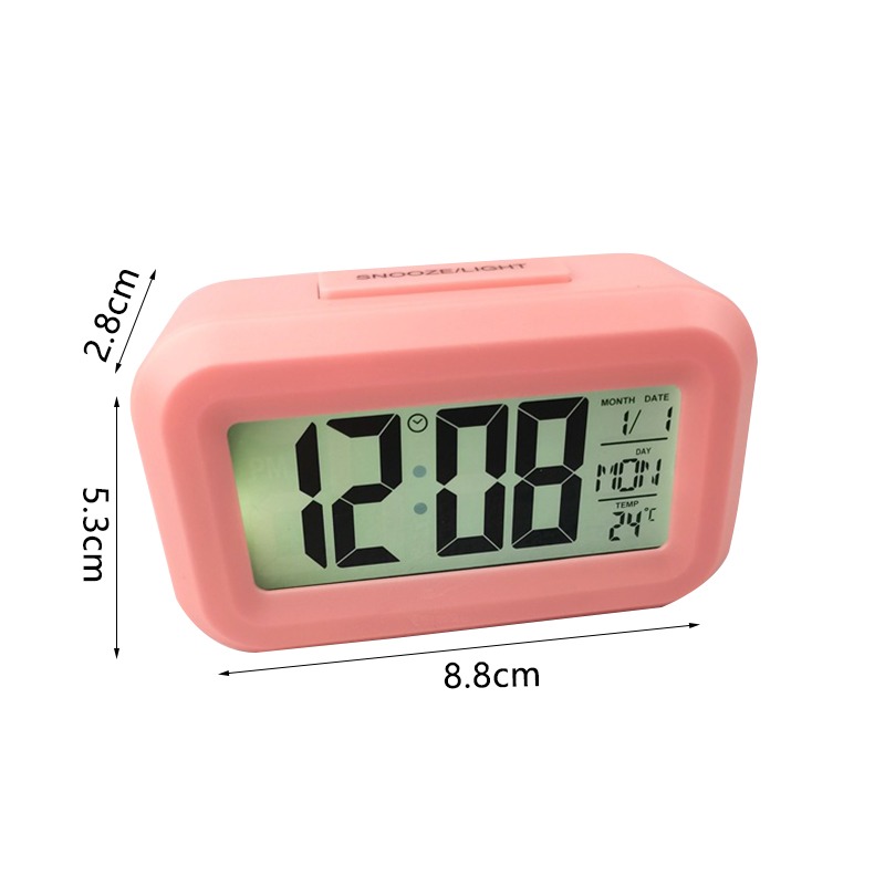 Alarma Digital LED reloj relij de mudo calendario electrónica escritorio luz Mesa Relojes de pared escritorio reloj: red C2