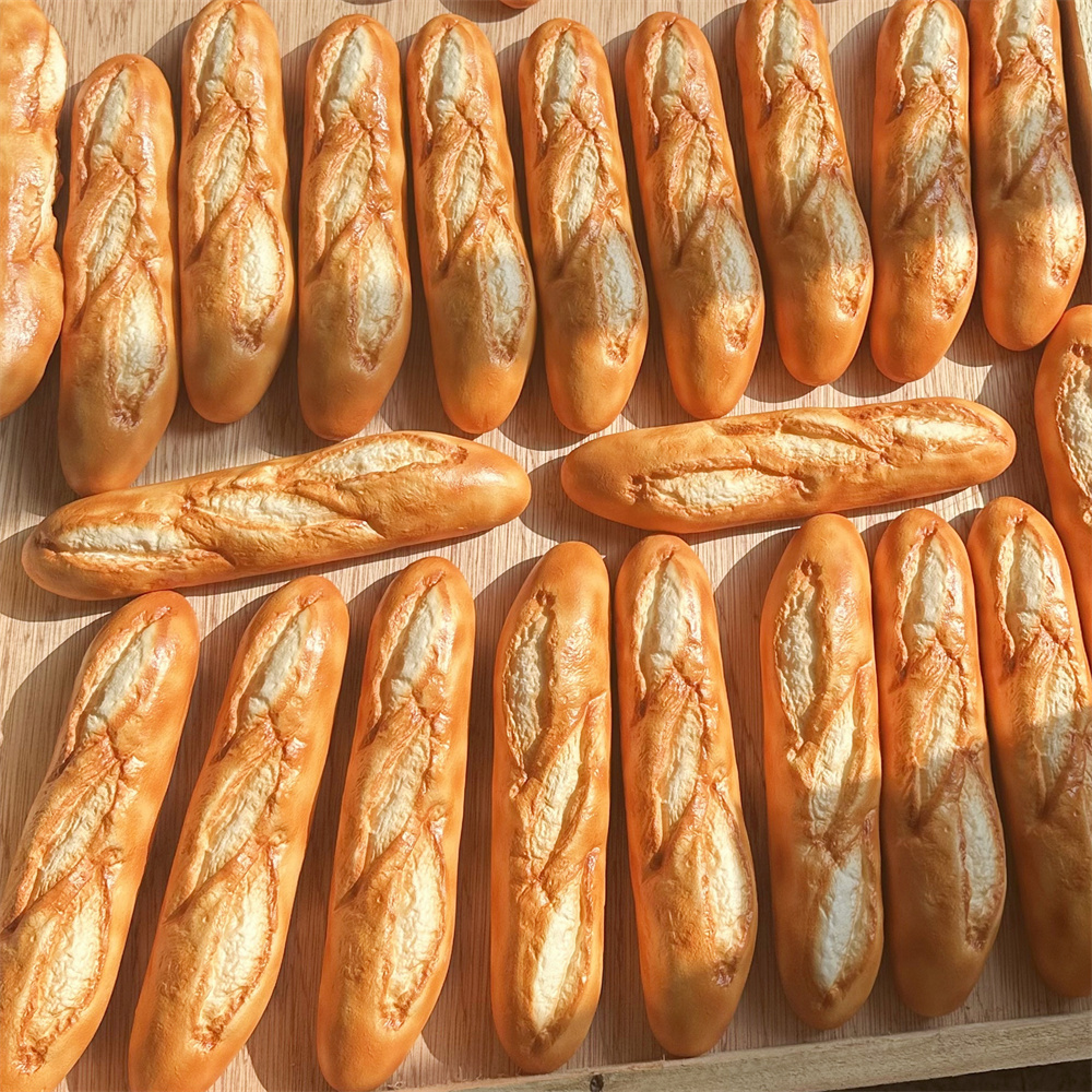 Soft Plastic Baguette Model Sourdough Prop Brunch Wheat Bread Kitchen Bakery Shop Butter Suga Salt Display Order Show Chocolate