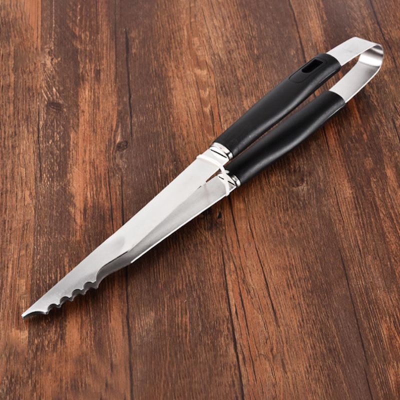 4 Pcs Set Barbecue Tools Stainless Steel Locking Tongs / Shovel/ Fork/ Brush