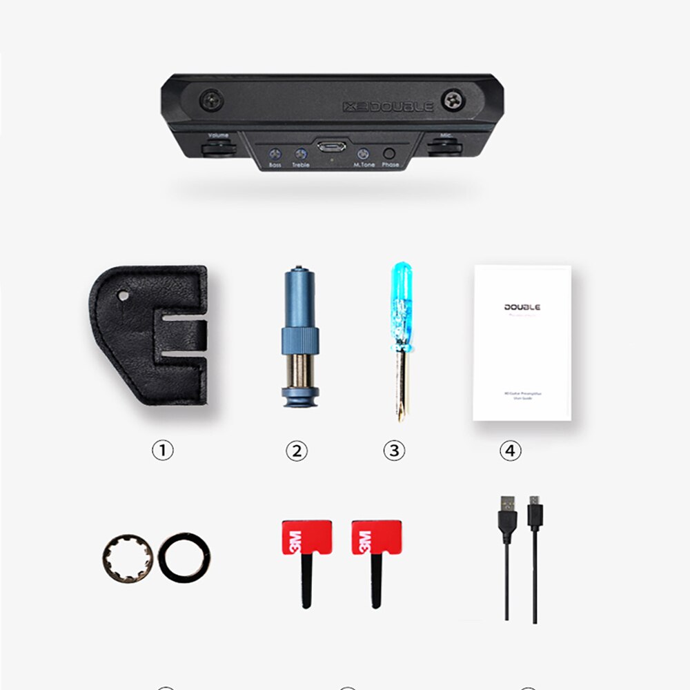 Doble G0 guitarra acústica Pickup Preamp SISTEMA DE efecto doble X0 guitarra clásica Pickup amplificador transductor