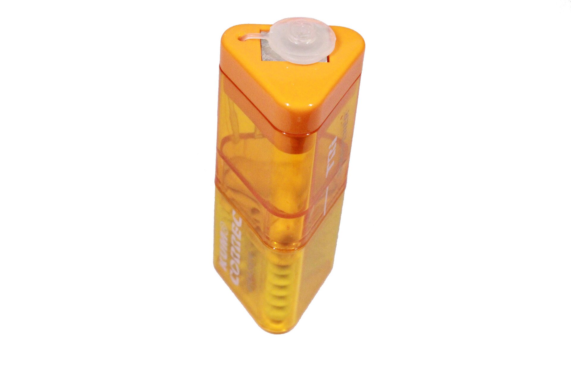 Kumcorrec-tri M1-sacapuntas triangular de Metal y magnesio con Borrador de varios ángulos, suministros escolares portátiles, 1 ud.: 1pc Orange